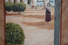 Girl in French Courtyard